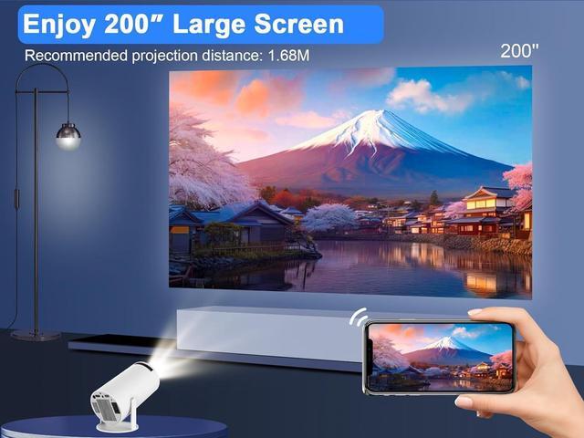 Alt view image 5 of 7 - Mini Projector, Magcubic HY300 Auto Keystone Correction Portable Projector, 4K/ 200 ANSI Smart Projector with 2.4/5G WiFi, BT 5.0, 130 Inch Screen, 180 Degree Flip, Round Design, Home Video Projector