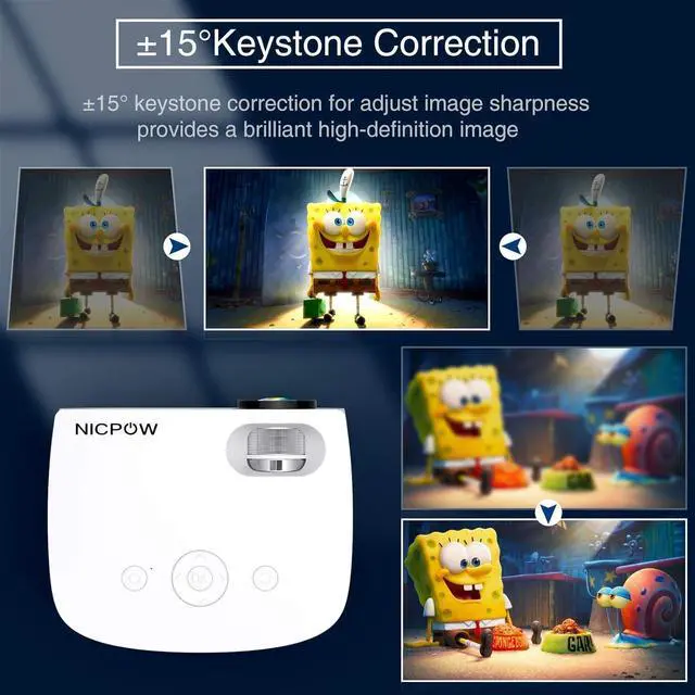 Alt view image 6 of 7 - Outdoor Projector, Mini Projector for Home Theater, 1080P and 240" Supported Movie Projector 7500 L Portable Home Video Projector Compatible with Smartphone/TV Stick/PS4/PC/Laptop
