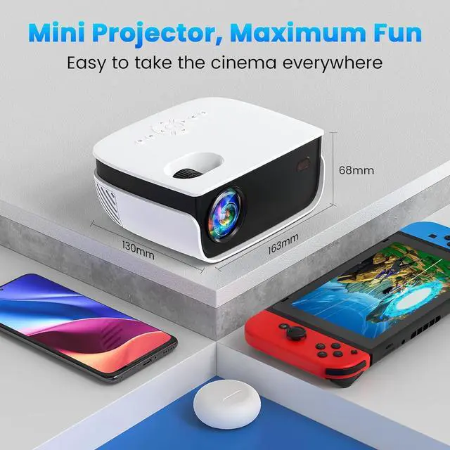 Alt view image 7 of 7 - Outdoor Projector, Mini Projector for Home Theater, 1080P and 240" Supported Movie Projector 7500 L Portable Home Video Projector Compatible with Smartphone/TV Stick/PS4/PC/Laptop