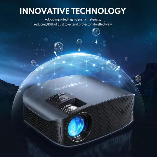 Alt view image 6 of 6 - Projector 4K With WiFi And Bluetooth Supported, FHD 1080P Mini Projector For Outdoor Moives, 5G Video Projector For Home Theater Dolby Audio Zoom Portable Projector TV Stick PPT (YG600 Plus)