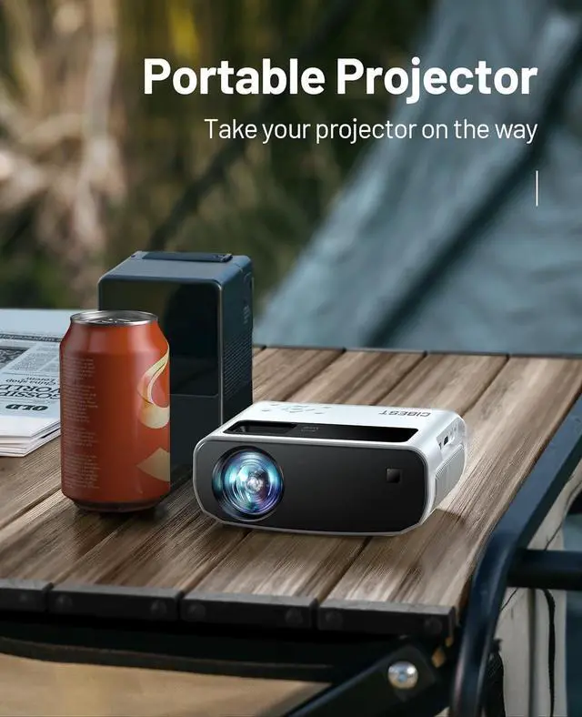 Alt view image 4 of 6 - Mini Projector, 2023 Upgraded CiBest 1080P Full HD Portable Projector, 12000L Outdoor Projector for Home Theater Movie Projector, Projector 4K Compatible with HDMI, VGA, USB, TV Stick, Laptop
