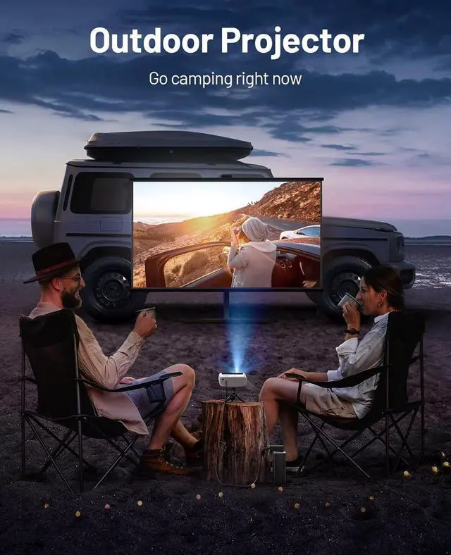Alt view image 6 of 6 - Mini Projector, 2023 Upgraded CiBest 1080P Full HD Portable Projector, 12000L Outdoor Projector for Home Theater Movie Projector, Projector 4K Compatible with HDMI, VGA, USB, TV Stick, Laptop