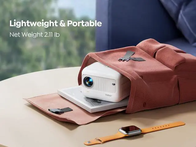 Alt view image 4 of 7 - [Electric Focus]Mini Projector with 5G WiFi and Bluetooth 5.2,YABER 15000 Lumen 1080P Outdoor Projector Support ±40° Keystone Correction,Portable Projector for Phone/ TV Stick/Laptop/PS5