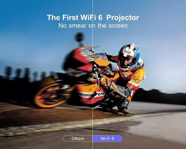 Alt view image 4 of 7 - [Auto Focus/4K Support] Projector with WiFi 6 and Bluetooth 5.2, Projector 4K, WiMiUS P62 Native 1080P Outdoor Movie Projector, Auto Keystone & 50% Zoom, Smart Home Projector for iOS/Android/TV Stick