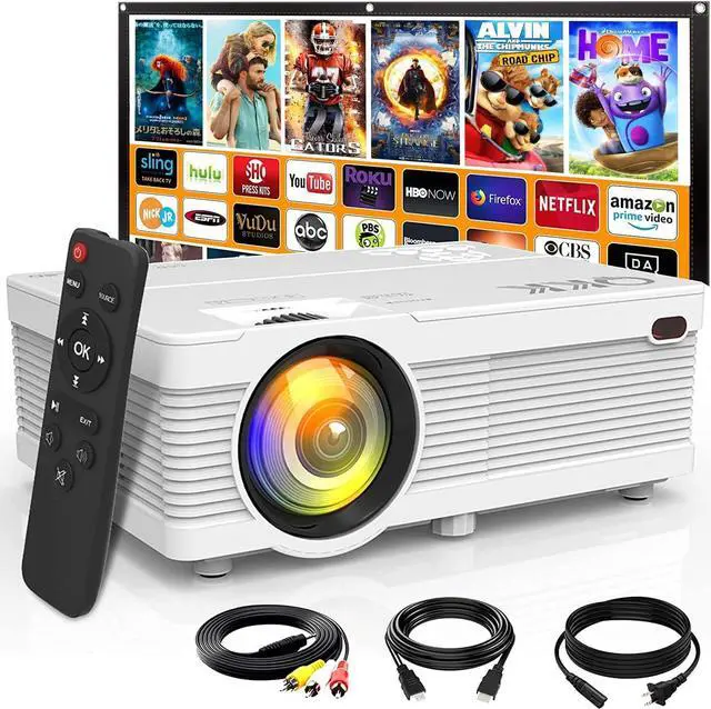 Main image of Mini Projector, Latest Upgraded Home Projector Full HD 1080P and 200" Display Supported, Compatible W/ TV Stick, Smartphone, HDMI, AV, SD