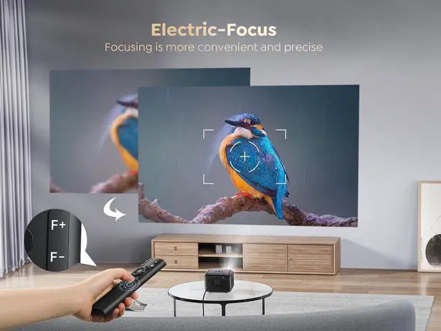 Alt view image 3 of 6 - [Electric-Focus] Mini Projector, TOPTRO TR25 Outdoor Projector with WiFi and Bluetooth 5.2, 15000 Lumens 1080P Full HD, ±40° Electric Keystone Correction, Portable Projector for iOS/Android/PS5