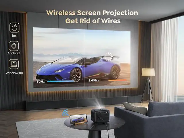 Alt view image 4 of 6 - [Electric-Focus] Mini Projector, TOPTRO TR25 Outdoor Projector with WiFi and Bluetooth 5.2, 15000 Lumens 1080P Full HD, ±40° Electric Keystone Correction, Portable Projector for iOS/Android/PS5