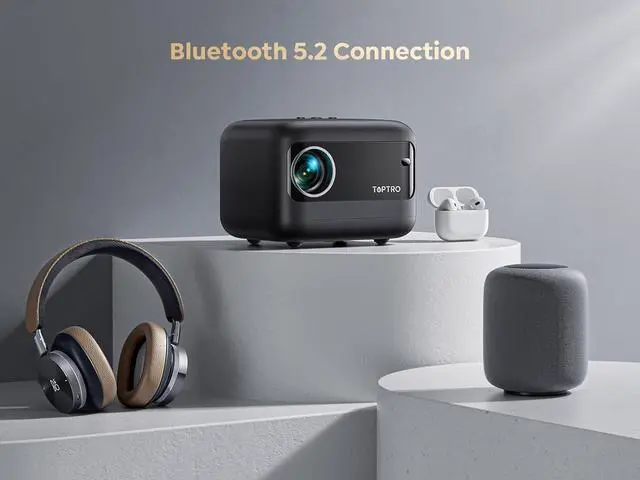 Alt view image 5 of 6 - [Electric-Focus] Mini Projector, TOPTRO TR25 Outdoor Projector with WiFi and Bluetooth 5.2, 15000 Lumens 1080P Full HD, ±40° Electric Keystone Correction, Portable Projector for iOS/Android/PS5