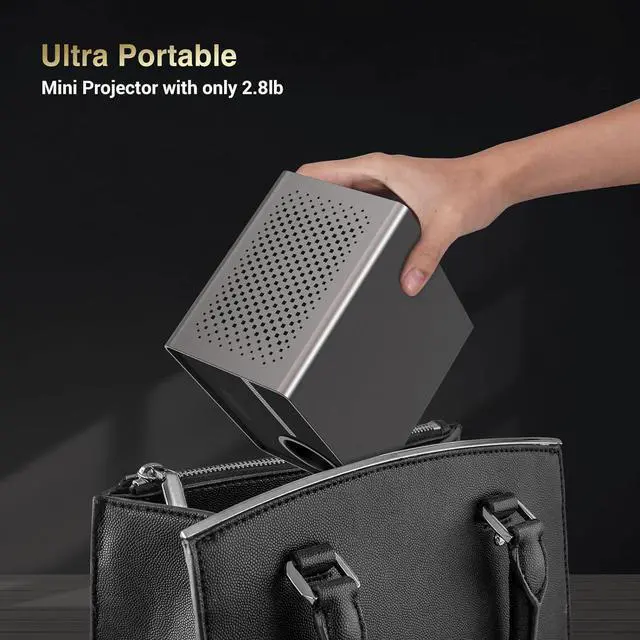 Alt view image 5 of 7 - Projector, [Electric Focus] Mini Projector, 1080P Support Portable Bluetooth Projector With Speaker, 200" Support Outdoor Movie Projector Compatible With Smartphone/HDMI/USB/AV/Fire Stick/PS5