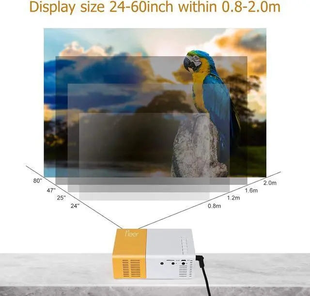 Alt view image 7 of 7 - Mini Projector,Portable Movie Projector,Smart Home Projector,Neat Projector for iOS,Android,Windows,PS5,Laptop,TV-Stick,Compatible with HDMI,USB,Audio,TF Card,AV and Remote Control