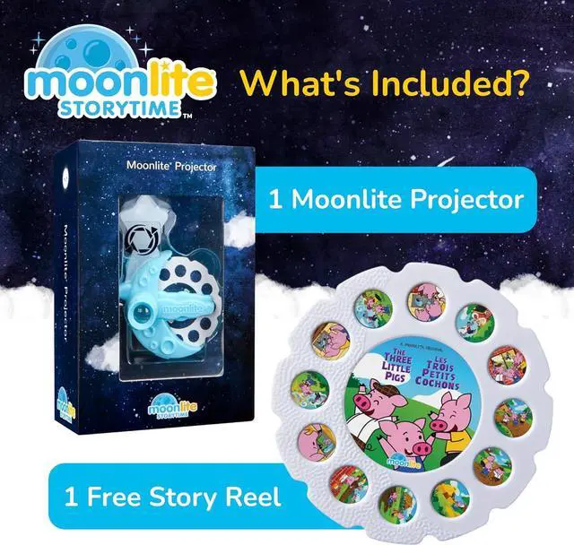 Alt view image 5 of 7 - Moonlite Storytime Projector, Magical Bedtime Kids Book Projector for Immersive Reading Experience, Smartphone Compatible Storybook Projector, Interactive Learning Fun for Kids