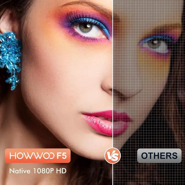 Alt view image 2 of 7 - 4K Projector with WiFi and Bluetooth, One-step Mirroring Portable Projector for Phone, Native 1080P Mini Projector with 100" Outdoor Projector Screen, Compatible with Phone/Laptop/TV Stick/PS5