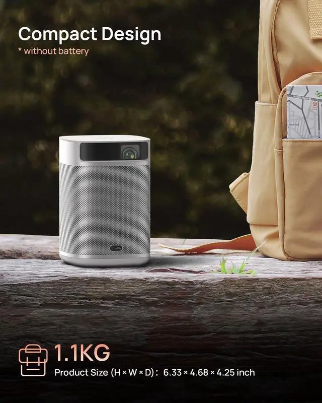 Alt view image 4 of 6 - XGIMI MoGo 2 Portable Projector, Mini Projector with Wifi and Bluetooth, 400 ISO Lumens Movie Projector, Android TV 11.0, 2X8W Speakers, Auto Focus, Object Avoidance, and Screen Adaption