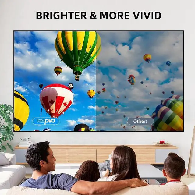 Alt view image 6 of 7 - Portable Projector, wepvo Mini Projector for Cartoon, Kids Gift, Outdoor Movie Projector, LED Pico Video Projector for Home Theater Movie Projector with HDMI USB Interfaces and Remote Control