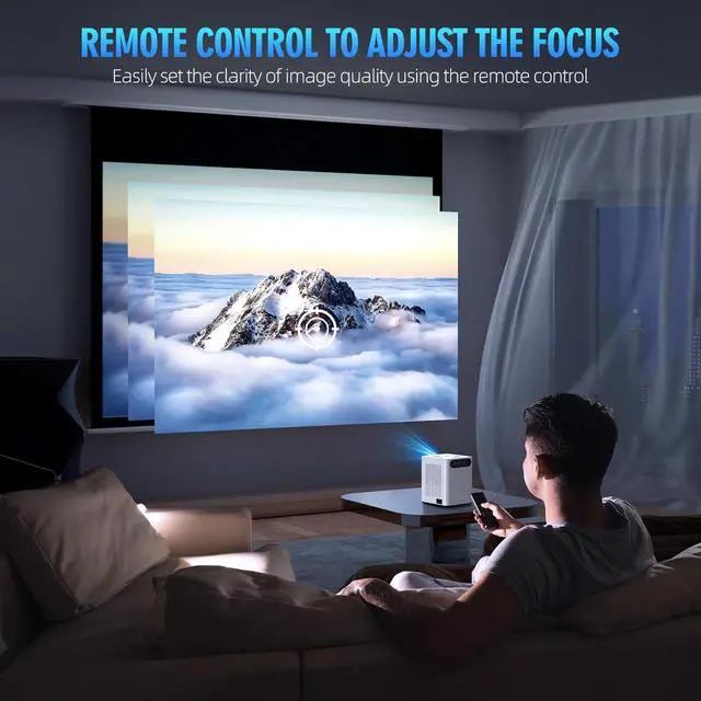 Alt view image 6 of 7 - Projector with WiFi and Bluetooth, 5G WiFi 4K HD 20000L Portable Movie Projector with Mini Tripod, Outdoor Projector Home Video Smart Projectors Compatible with iOS/Android/Laptop/TV Stick/HDMI/USB