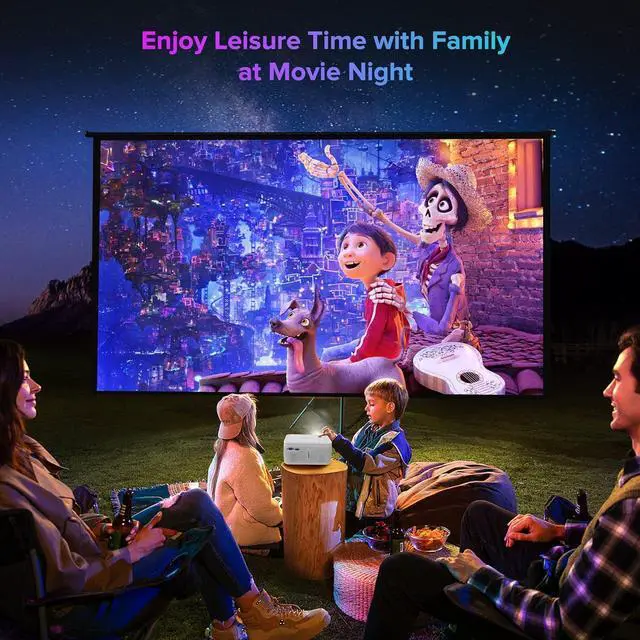 Alt view image 3 of 7 - BIGASUO HD 9000L Bluetooth Projector Built in DVD Player, Mini Projector 1080P and 250Supported with Tripod/ Carry Bag, Projector Compatible w/ TV Stick, PS5, Laptop, Portable Outdoor Movie Projector