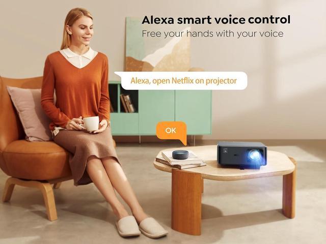 Alt view image 6 of 7 - Projector 4K with Android TV, YABER K2s 800 ANSI WiFi 6 Bluetooth Projector, Sound by JBL, Dolby Audio, Auto Focus & Keystone, Native 1080P 4K Supported Outdoor Movie Projector with Netflix 7000+ Apps