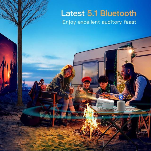 Alt view image 6 of 7 - [6D/4P/4K] Projector with WiFi and Bluetooth, Electric Keystone 15000L VISSPL 5G 4K Supported Projector, Max 400 Display, 50% Zoom Outdoor Projector for iOS/Android/HDMI/USB/TV Stick/PS5