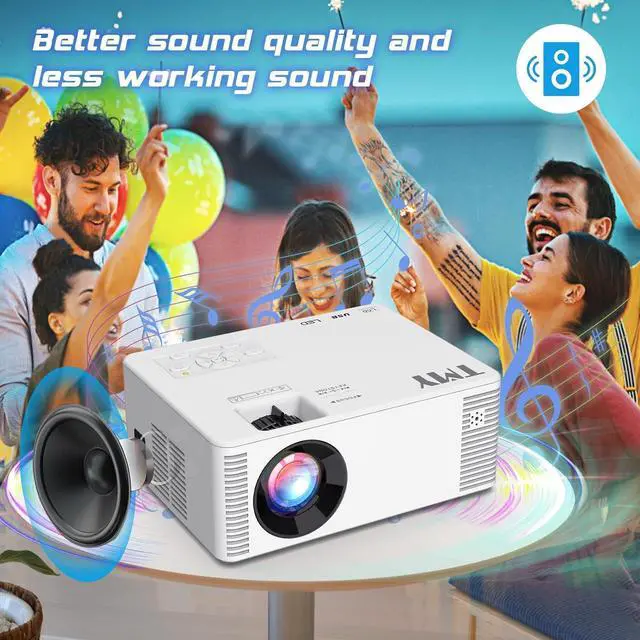 Alt view image 5 of 7 - Mini WiFi Projector, 1080P HD Portable Projector with 9500 Lumen, Outdoor Movie Projector for Smartphone, Compatible with iOS/Android/PC/TV Stick/PS5/HDMI/AV/USB/TF