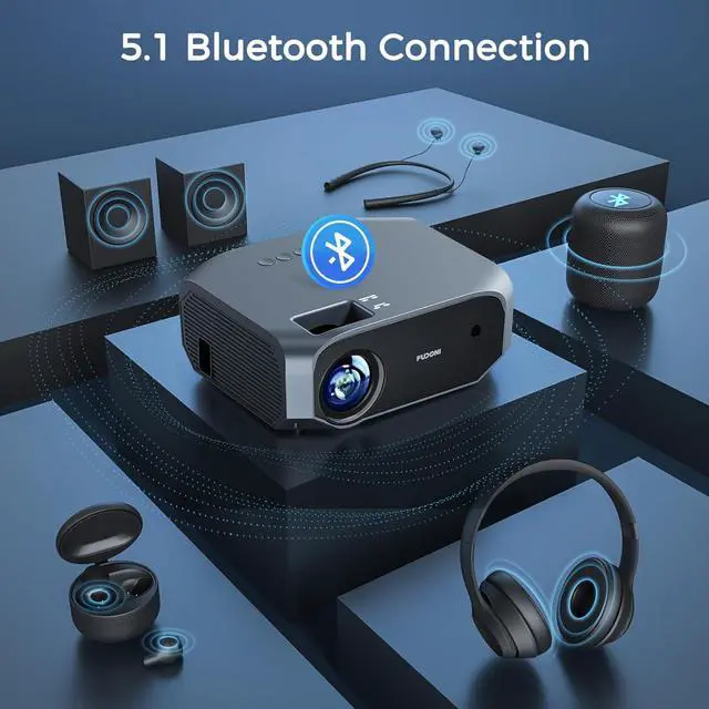 Alt view image 5 of 7 - Projector with 5G WiFi and Bluetooth, 12000L Outdoor Movie Projector Native 1080P 4k Supported, Portable Projector with Screen, Home Theater Projector for iOS/Android/TV Stick/Laptop/HDMI/USB