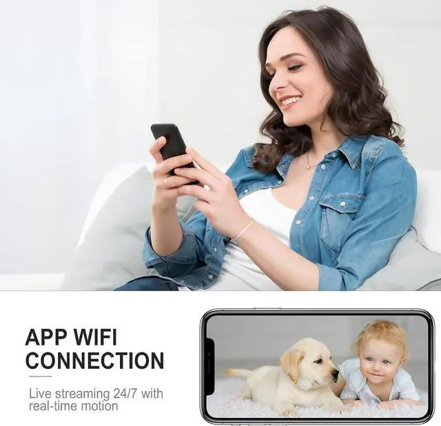 Alt view image 2 of 6 - 2024 Upgraded Security Camera Wireless Indoor,Mini Security Nanny Camera,AI Motion Detection Alerts,Clear Night Vision,100 Days Standby Battery Life,Real Time Record Surveillance