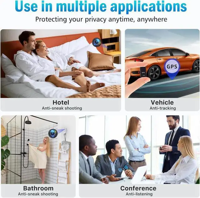Alt view image 6 of 6 - Hidden Camera Detectors,Anti Spy Detector,Bug Detector,GPS Detector,RF Detector Scanner Device for GPS Tracker Listening Device Camera Finder