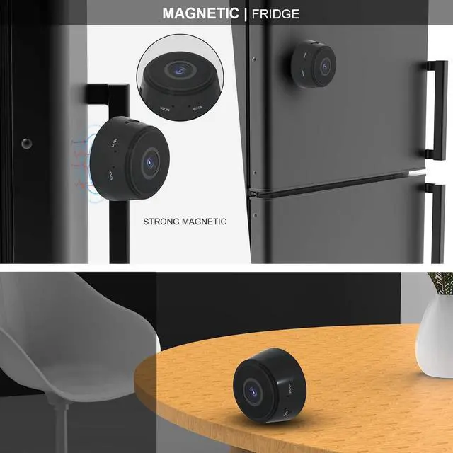 Alt view image 2 of 3 - Mini Hidden Spy Camera,WiFi Wireless Portable Nanny Camera,HD 1080P Home Security Surveillance Cameras with Motion Detection,Night Vision,Remote Viewing for iOS/Android Phone APP