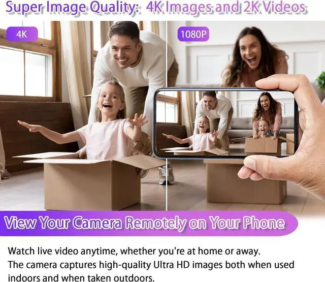 Alt view image 2 of 5 - MW5L Small Hidden WiFi Camera 4K Ultra HD, Wireless Nanny Cam for Home Security, Cameras Indoor, Motion Detection, App, Battery, SD Card Slot, NO Audio