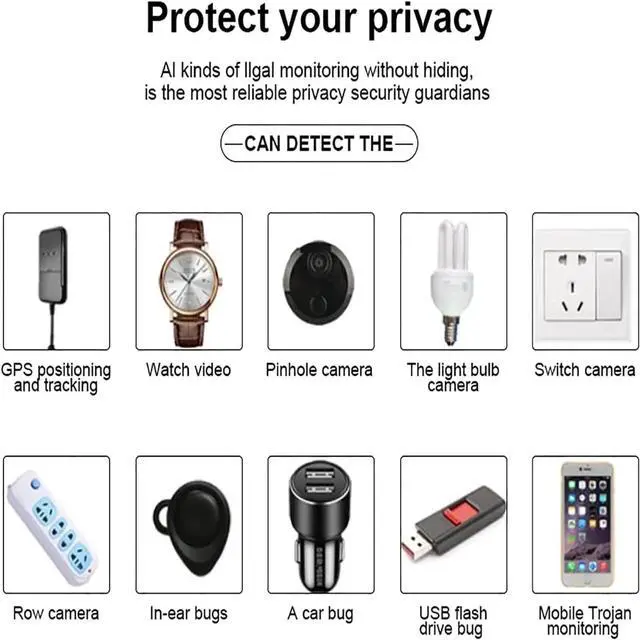 Alt view image 6 of 7 - RAVIAD Hidden Camera Detectors, GPS Tracker Detector, Listening Device Detector,Anti-Spy Detector, Bug Detector Electronic Sweeper, RF Signal Detector, 5 Levels Sensitivity, 30H Working Time