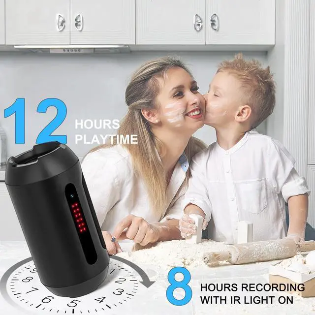 Alt view image 3 of 7 - 128G Spy Camera Hidden Camera Bluetooth Speaker, Best Hidden Spy Camera with Night Vision,1080P Full HD Mini Spy Camera,Nanny Camera Cam Hidden Camera,Hidden Camera for Home Security