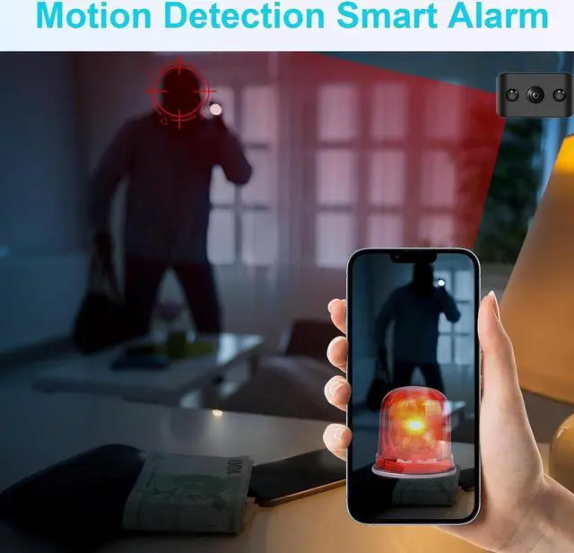 Alt view image 5 of 7 - Wireless WIFI Security Camera,Smallest 4K FHD Mini Home Indoor Outdoor Cameras Room Dog Pet Cams, Nanny Cam, 120 Angle Night Vision Motion Detection Secret Surveillance Camera for Home Indoor/Outdoor