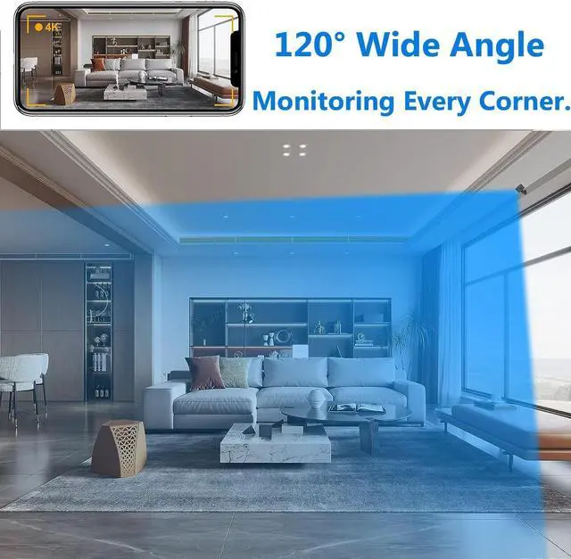 Alt view image 3 of 6 - Wireless WIFI Home Security Camera Body Indoor Outdoor Surveillance Room Camera 1080P HD With Night Vision, Motion Detection Phone Application built-in battery Cat dog camera for home security pet