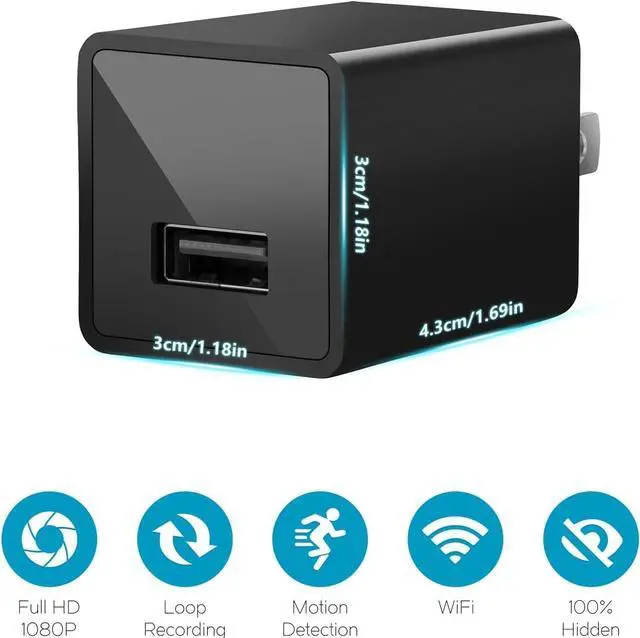 Alt view image 2 of 7 - Spy Small Smart USB Charger Camera Home Hidden WiFi Security Camera Wireless Baby Monito Surveillance Camera Motion Detection Remote View