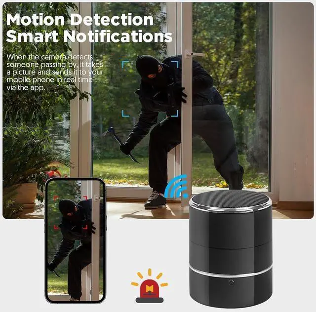 Alt view image 4 of 7 - Spy Cmaera Hidden Camera Bluetooth Speaker - Nanny Camera with 240° Ultra-Wide Angle Lens, WiFi Live Viewing, and Loop Recording - Camaras Espias Ocultas for Home Office Security(2.4/5G)