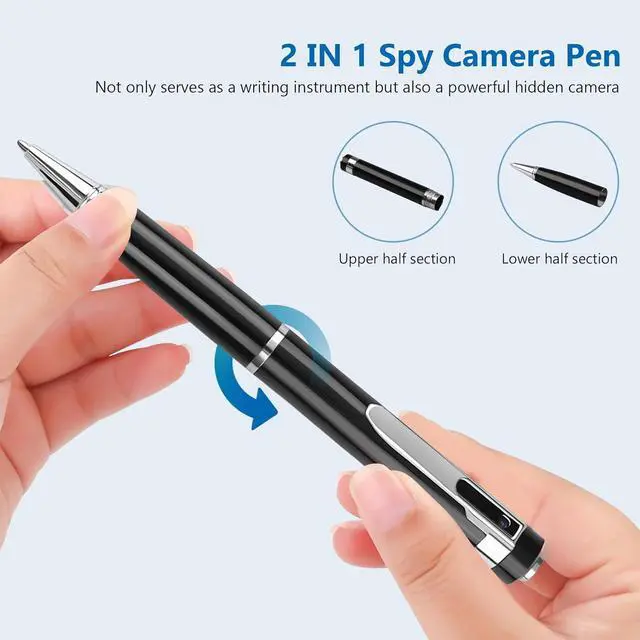 Alt view image 3 of 7 - 32GB Hidden Camera Pen, Mini Spy Camera, Video Recorder Security Cam with USB Cable, 5 Refills for Business, Meeting, Learning, Rechargeable