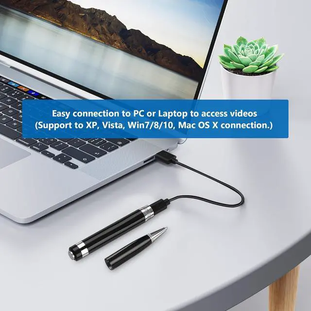 Alt view image 5 of 7 - 32GB Hidden Camera Pen, Mini Spy Camera, Video Recorder Security Cam with USB Cable, 5 Refills for Business, Meeting, Learning, Rechargeable