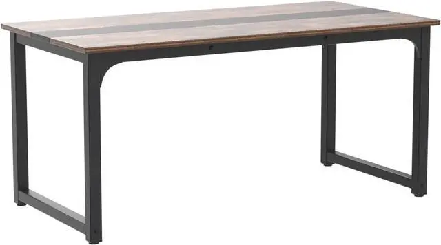Alt view image 5 of 7 - Modern Computer Desk, 70.8 x 31.5 inch Large Office Desk Computer Table Study Writing Desk Workstation for Home Office, Rustic/Black