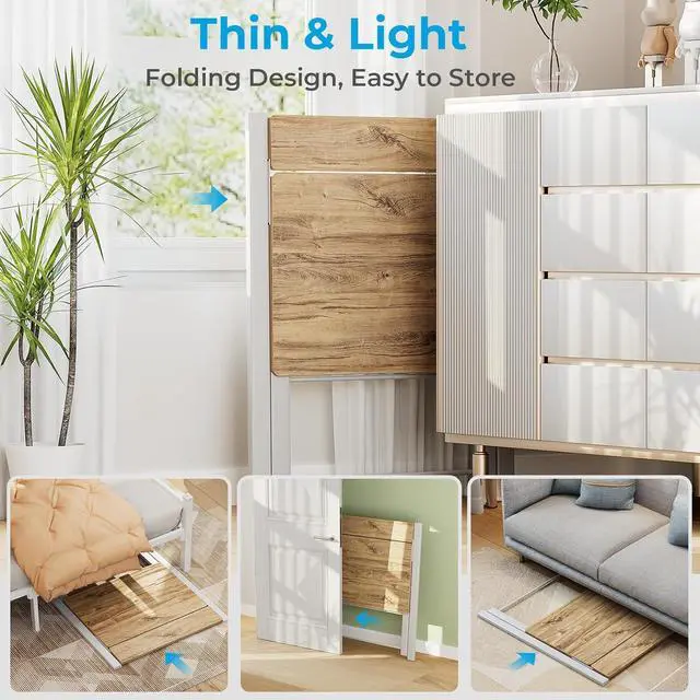 Alt view image 5 of 7 - Small Folding Desk No Assembly Required, Fully Unfold 27.3 x 22 inch 2-Tier Computer Desk with Shelf Space Saving Foldable Table for Small Spaces, Oak