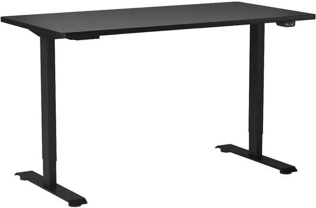 Alt view image 4 of 7 - Standing Desk 55 x 28 Inches Stand Up Desk Workstation Home Office Computer Height Adjustable Desk (Black Frame + 55" Black Top 2 Packages)