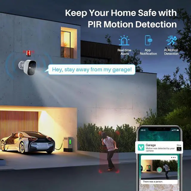 Alt view image 2 of 7 - Wireless Security Camera and PTZ Outdoor Camera with AI Motion Detection, 1080P Color Night Vision, 2-Way Talk, IP66 Weatherproof, SD/Cloud Storage