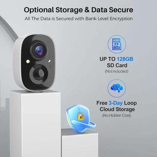 Alt view image 7 of 7 - Security Cameras Wireless Outdoor, Outside Cameras for Home Security with AI Motion Detection, Recharge Battery Powered, 2K Color Night Vision, IP66 Weatherproof, 2-Way Talk, SD/Cloud Storage