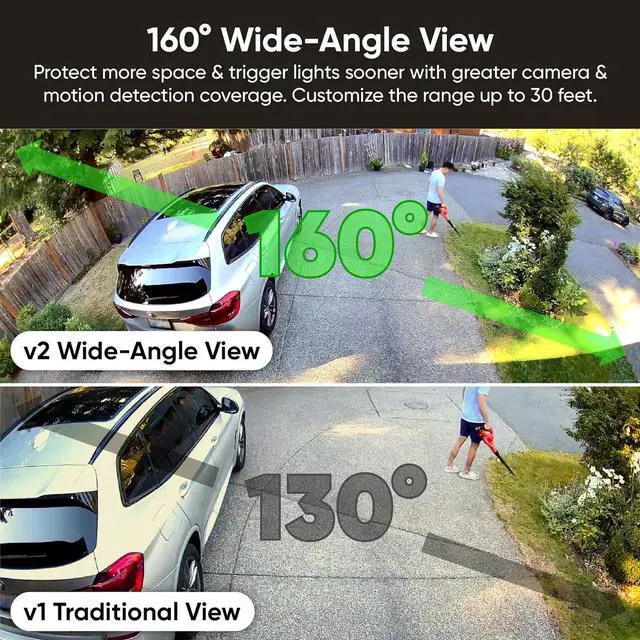 Alt view image 4 of 7 - WYZE Floodlight Camera v2, 2800-Lumen LEDs, 2K HD Outdoor Security Camera, 160° Wide View, Motion Activated Light, 105dB Siren, Color Night Vision, Compatible with Alexa & Google Assistant, Wired