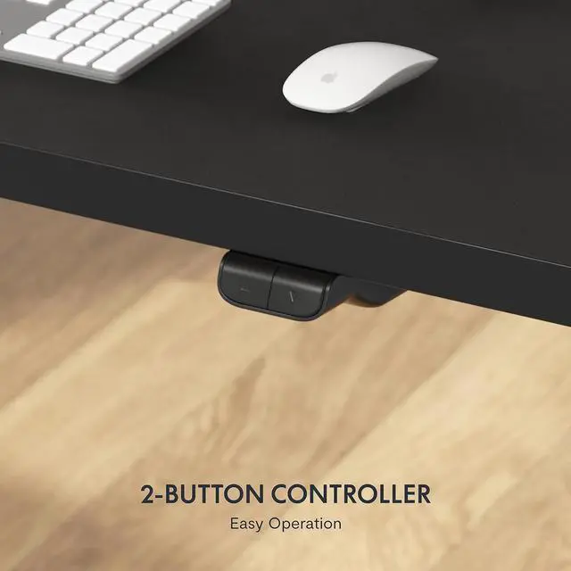 Alt view image 7 of 7 - Standing Desk 55 x 28 Inches Stand Up Desk Workstation Home Office Computer Height Adjustable Desk (Black Frame + 55" Black Top 2 Packages)