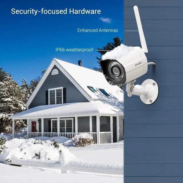 Alt view image 3 of 7 - [2023 Upgraded] Zmodo 1080p Outdoor Wireless Camera, 3 Pack Indoor Outside WiFi Cameras, IR Night Vision, Motion Detection, Remote View, Easy Setup, White, Plug-In, Compatible with Alexa 3 Count
