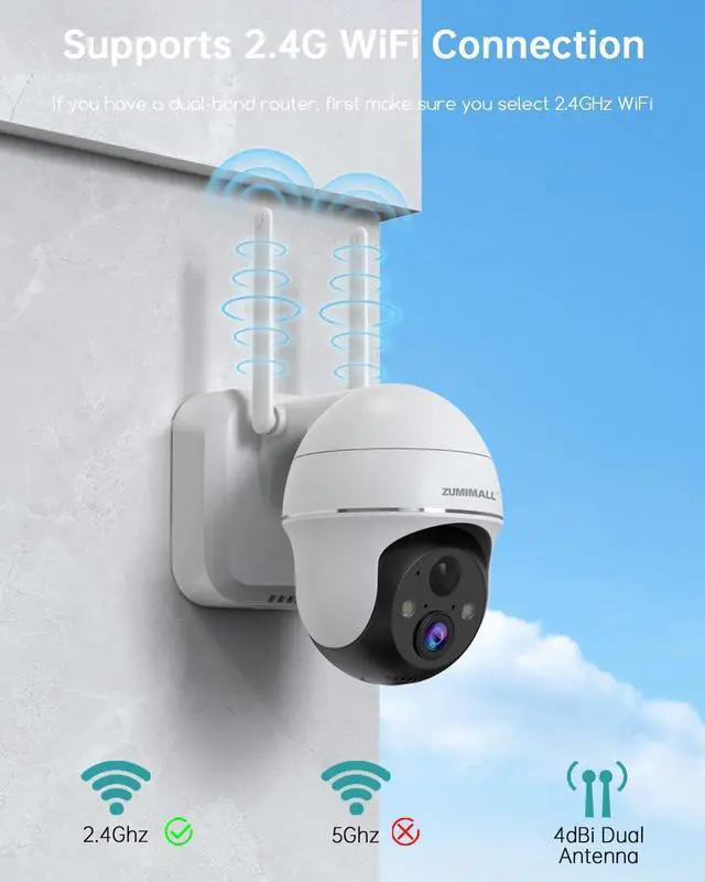 Alt view image 5 of 7 - Security Cameras Wireless Outdoor WiFi with 360° PTZ, 2K Battery Powered Cameras for Home Surveillance, Spotlight & Siren/PIR Detection/3MP Color Night Vision/2-Way Talk/IP66/Cloud/SD