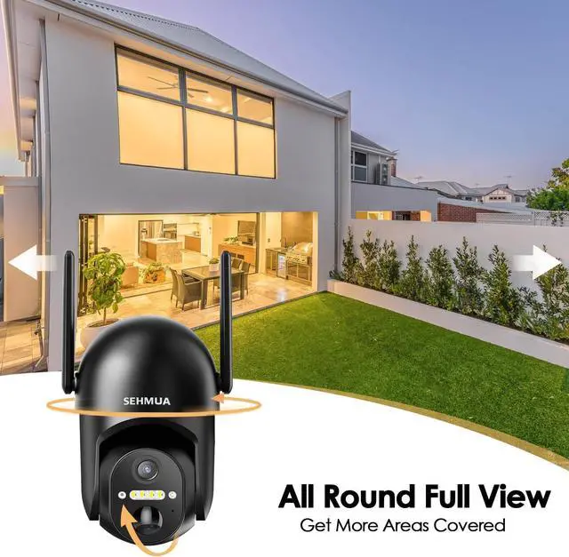 Alt view image 3 of 7 - Solar Security Cameras Wireless Outdoor, 2K 360° View Battery Powered Outdoor Camera, WiFi Home Security with Spotlight Color Night Vision, PIR Sensor
