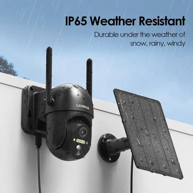 Alt view image 5 of 7 - Solar Security Cameras Wireless Outdoor, 2K 360° View Battery Powered Outdoor Camera, WiFi Home Security with Spotlight Color Night Vision, PIR Sensor