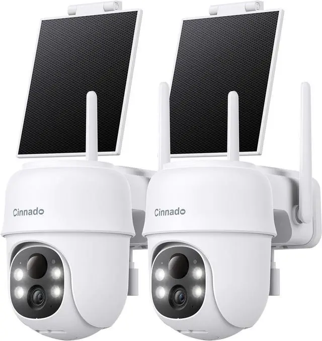 Main image of 2K Cameras for Home Security-2.4G WiFi Outdoor Camera Wireless Solar/Battery Powered, 360° Viewing, Human Detection, Color Night Vision, Cloud/SD Storage, Works with Alexa/Google Home(2 Pack)
