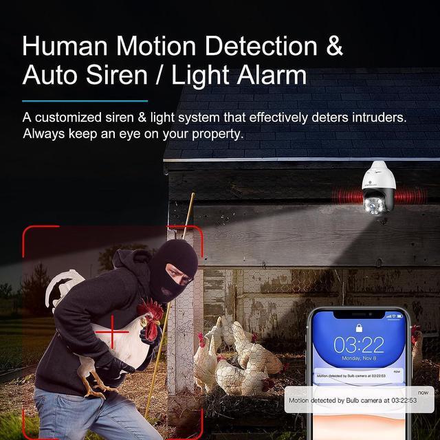 Alt view image 6 of 7 - SYMYNELEC 5GHz/2.4GHz Light Bulb Security Camera Outdoor Waterproof 2.5K, 5G Dual Band Wireless WiFi Light Socket Security Camera, 4MP Smart Cam with Color Night Vision Human Motion Detection Alexa