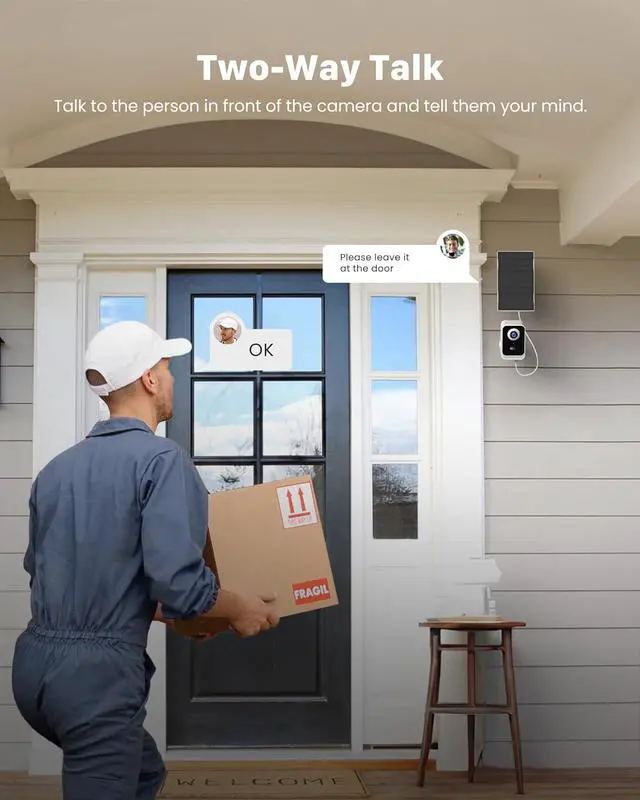 Alt view image 5 of 7 - Security Cameras Wireless Outdoor, Cameras for Home Security Outdoor, Solar Outdoor Camera with Color Night Vision, AI Detection, 2-Way Talk, IP66 Waterproof, 5G WiFi not Supported